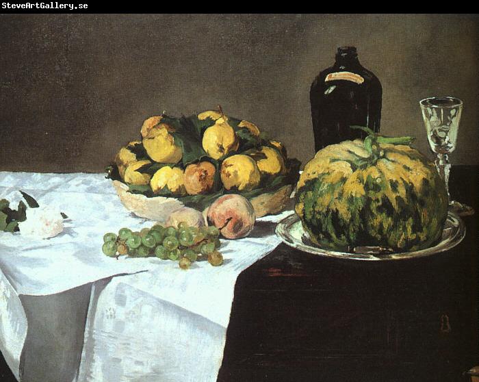 Edouard Manet Still Life with Melon and Peaches